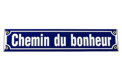 Image of Schild Chemin du bonheur bei JUMBO