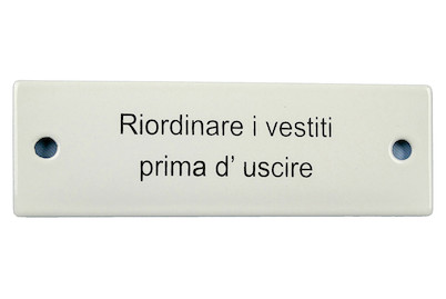 Image of Schild Riordinare vestiti prima uscire bei JUMBO