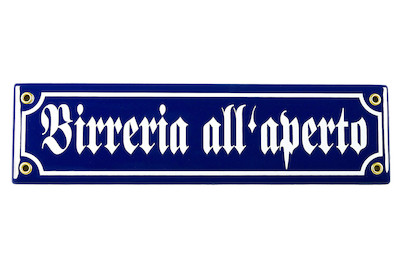 Image of Schild Birreria all'aperto bei JUMBO