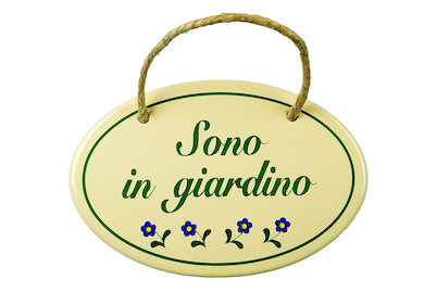 Image of Schild Sono ingiardino bei JUMBO