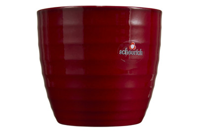 Image of Übertopf Rille ø 14 cm dunkelrot bei JUMBO