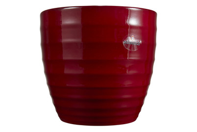 Image of Übertopf Rille ø 19 cm dunkelrot bei JUMBO