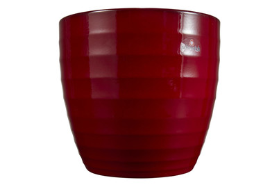 Image of Übertopf Rille ø 22 cm dunkelrot bei JUMBO