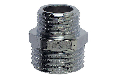 Image of Reduzier-Doppelnippel 3/4 x 1/2 chrom bei JUMBO