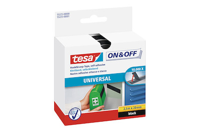 Image of Tesa On&Off Klettband 2.5 m x 20 mm schwarz bei JUMBO