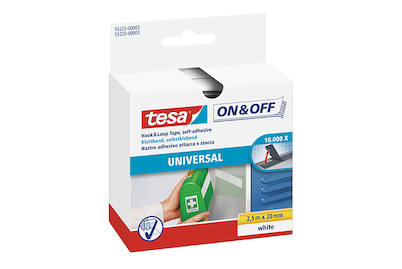 Image of Tesa On&Off Klettband 2.5 m x 20 mm weiss bei JUMBO