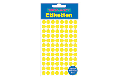 Image of Sticker Etiketten rund gelb 8mm bei JUMBO