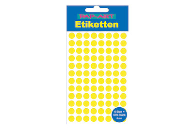 Image of Sticker Etiketten rund gelb 8mm