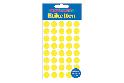 Image of Sticker Etiketten rund gelb 12mm