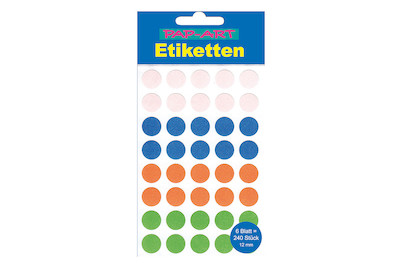 Image of Sticker Etiketten rund farbig 12mm