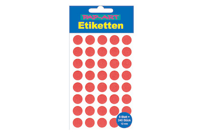 Image of Sticker Etiketten rund rot 12mm bei JUMBO