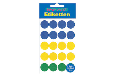 Image of Sticker Etiketten rund farbig 18mm bei JUMBO