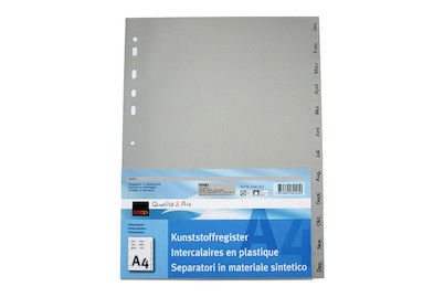 Image of Qualité&Prix Register PP A4 grau Jan-Dez bei JUMBO