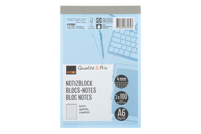 Image of Q&P FSC Notizblock A6 kariert 100Bl 3 Stück bei JUMBO