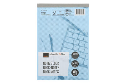 Image of Qualité&Prix Notizblock A5 kariert 100Bl 2 Stück bei JUMBO