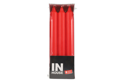 Image of InHouse Stabkerzen rot 2.2x19cm 9 Stück