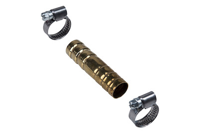 Image of Schlauchverbinder mit 2 Schellen 1/2 Messing bei JUMBO
