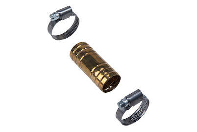 Image of Schlauchverbinder mit 2 Schellen 1 Messing bei JUMBO