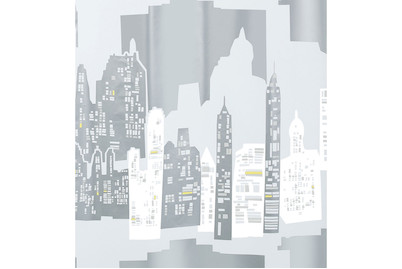 Image of Duschvorhang Skyline 180x200 cm silver bei JUMBO