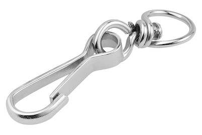 Image of Karabinerhaken mit Wirbel vernickelt 30 mm bei JUMBO