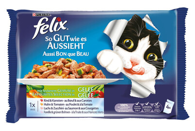 Image of Felix So Gut Katzenfutter in Gelee Gemüse & Vielfalt assortiert 4x100g bei JUMBO