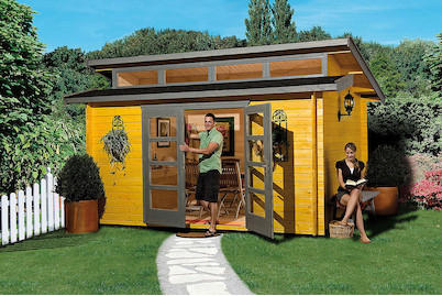 Image of Weka Blockbohlenhaus Avantgarde 4 (300 x 380 cm), holz natur bei JUMBO