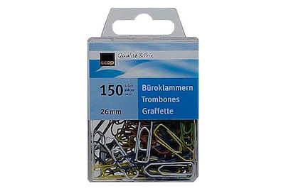 Image of Qualité&Prix Büroklammern farbig 26 mm 150 Stück bei JUMBO