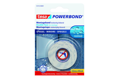 Image of Tesa doppelseitiges Montageband Powerbond Spiegel 1.5 m x 19 mm bei JUMBO