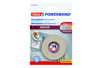 Image of Tesa doppelseitiges Montageband Powerbond für Innen 1.5 m x 19 mm bei JUMBO