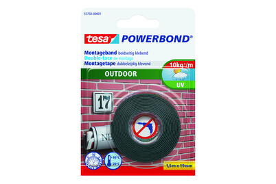 Image of Tesa doppelseitiges Montageband Powerbond für Aussen 1.5 m x 19 mm bei JUMBO