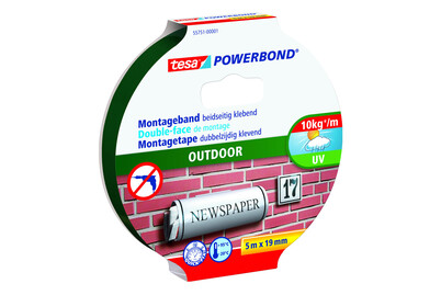 Image of Tesa doppelseitiges Montageband Powerbond für Aussen 5 m x 19 mm bei JUMBO