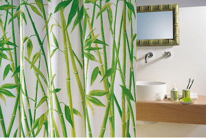 Image of Duschvorhang Bambus 180x180 cm grün
