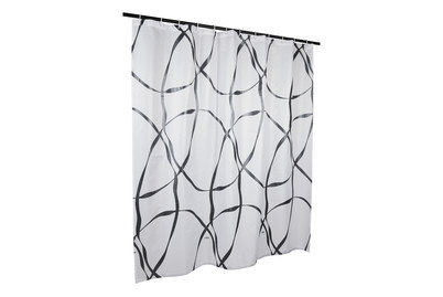 Image of Spirella Duschvorhang Ribbon 180 x 180 cm schwarz/weiss bei JUMBO