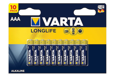 Image of Varta Longlife Batterien Aaa/Lr03 10 Stück