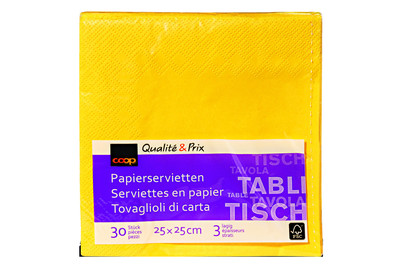 Image of Inhouse Servietten gelb 24cm 30 Stück bei JUMBO