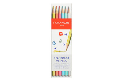 Image of Caran d'Ache Fancolor Metallic Farb. Sort. 6 Stk-FSC bei JUMBO