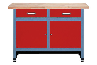 Image of Werkbank rot mit 2 Schubladen 2 Türen bei JUMBO