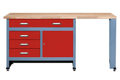 Image of Werkbank mit Sitznische rot bei JUMBO