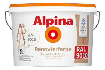 Image of Alpina Renovierfarbe RAL 9010 10 l