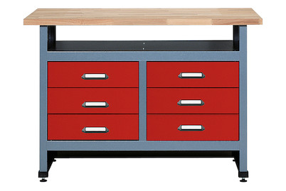 Image of Werkbank rot 6 Schubladen bei JUMBO