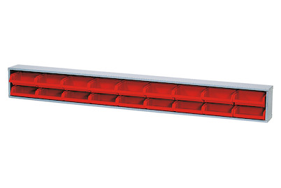 Image of Sichtboxenleiste mit 18 roten Boxen bei JUMBO