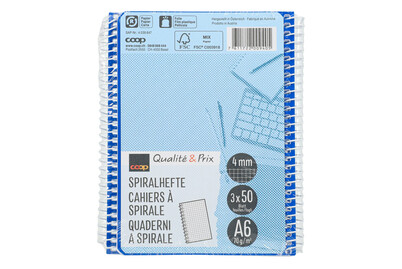Image of Qualité&Prix Spiralhefte A6 4mm kariert ohne Rahmen 3 Stück bei JUMBO
