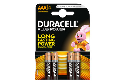 Image of Duracell Plus Power Batterien Aaa/Lr03 4 Stück