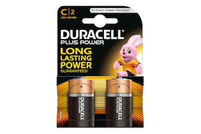 Image of Duracell Plus Power Batterien C/Lr14 2 Stück