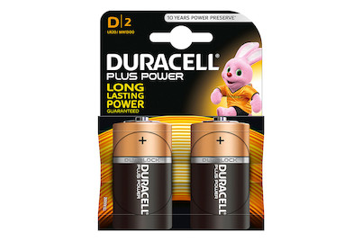 Image of Duracell Plus Power Batterien D/Lr20 2 Stück
