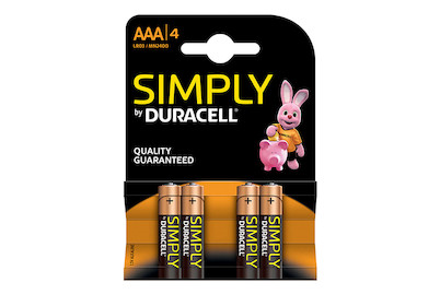 Image of Duracell Simply Batterien Aaa/Lr03 4 Stück