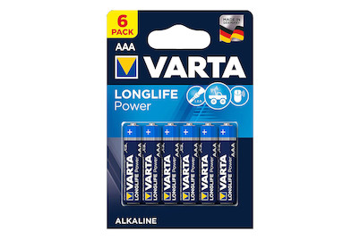 Image of Varta Longlife Power Batterien Aaa/Lr03 6 Stück bei JUMBO