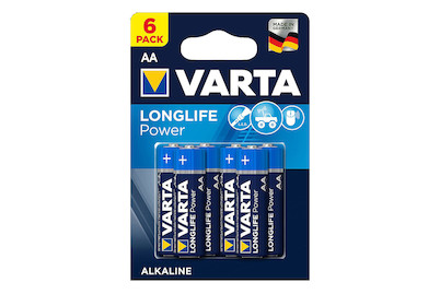 Image of Varta Longlife Power Batterien Aa/Lr6 6 Stück bei JUMBO