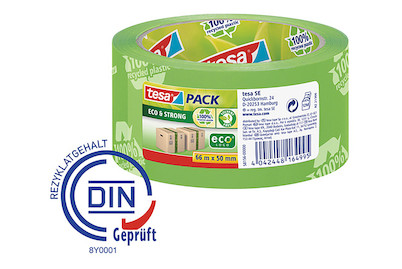 Image of Tesa Packband 66 m x 50 mm grün bedruckt bei JUMBO