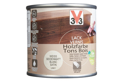Image of V33 Lack Holzfarbe 0.25 l weiss satiniert bei JUMBO